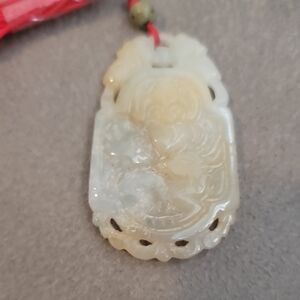 Hand carved Chinese Cream Jade Pendant